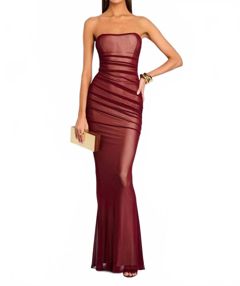 NEW RETROFETE quintessa mesh dress in port